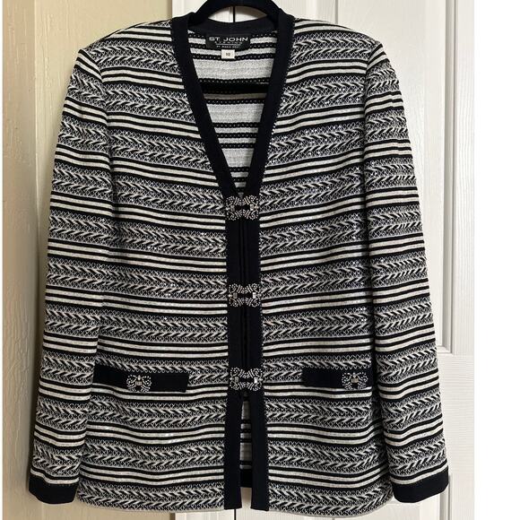 St. John Evening by Marie Gray Made in USA Blazer Jewel Embellished Rhinestone - Picture 1 of 9